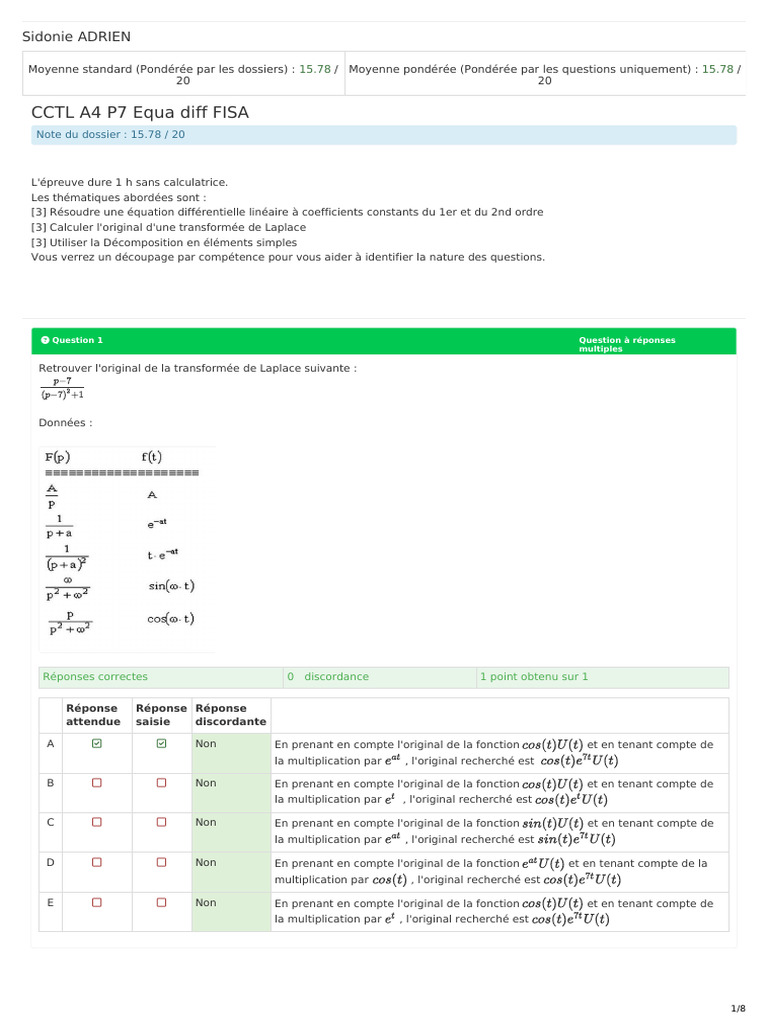Theia - Equa-Diff 1er 2nd Ordre Transf de Laplace CCTL | PDF ...