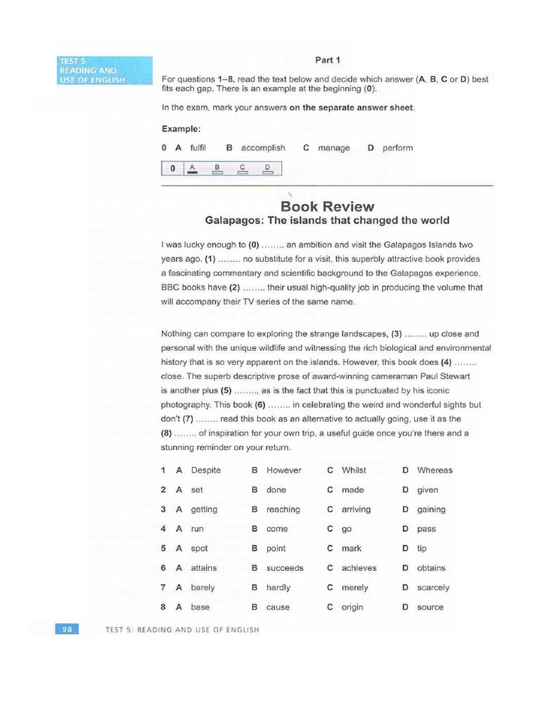 Cae Practice Tests Plus 2 Test 5 | PDF