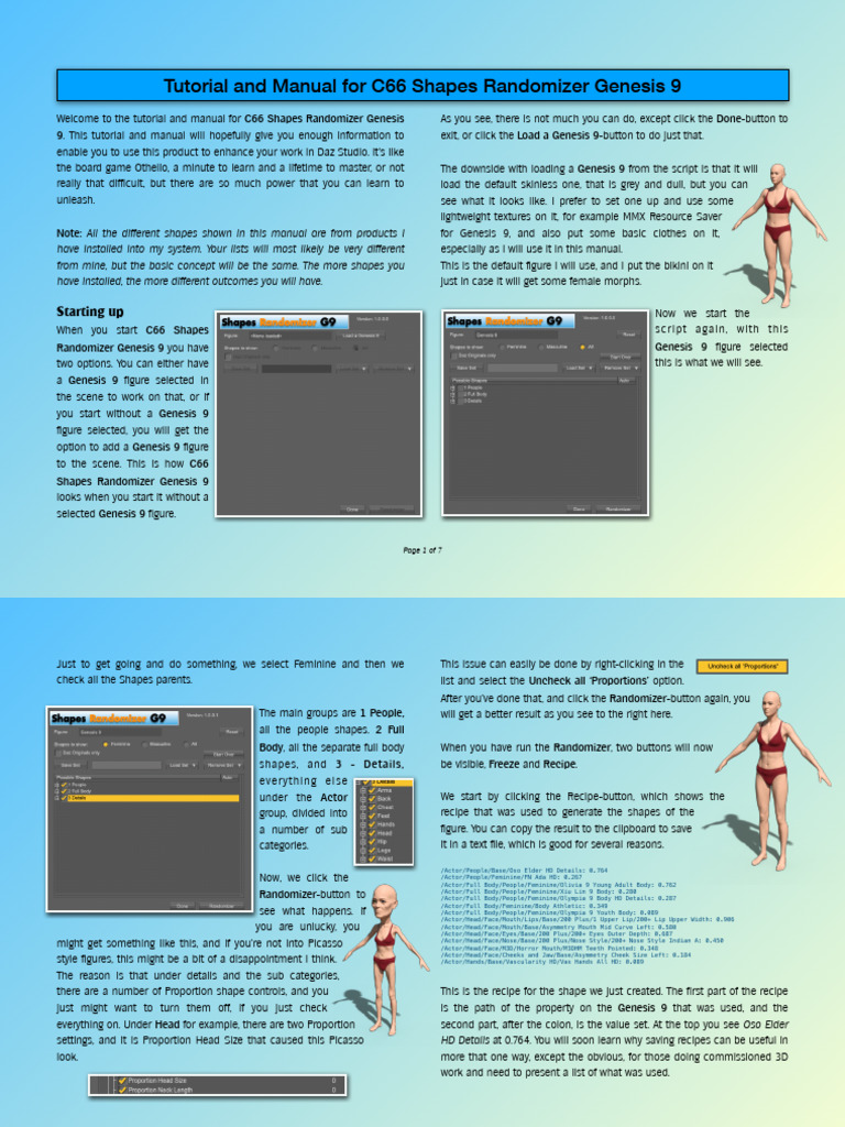 C66 Shapes Randomizer Manual | PDF | Mouth | Lip