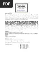 Advanced Algebra F (AAF) Syllabus: 2012/2013 School Year