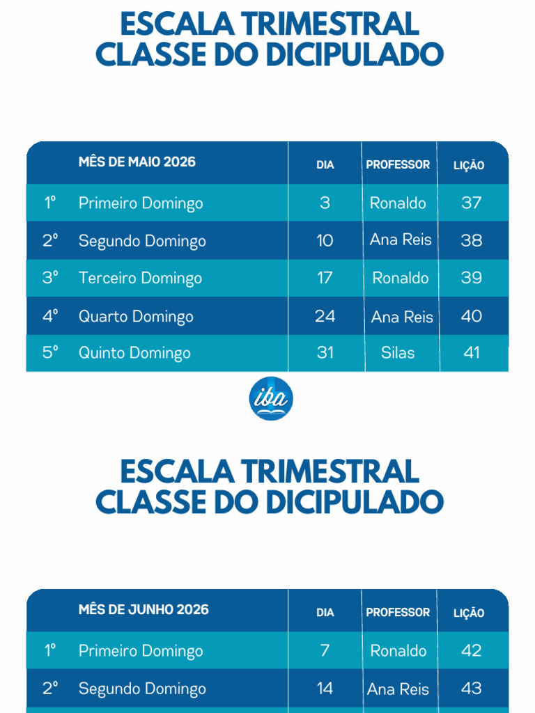 Escala Ebd Dicipulado Atualizada | PDF