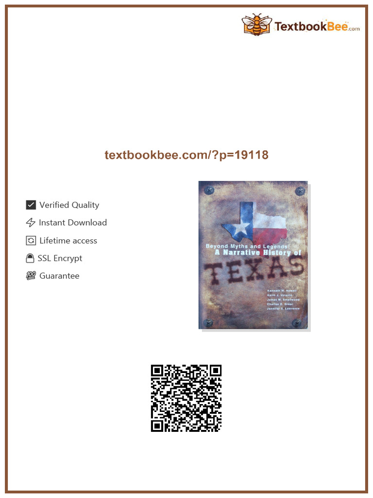 Beyond Myths and Legends A Narrative History of Texas 2nd Edition by Kenneth Wayne Howell ISBN ...