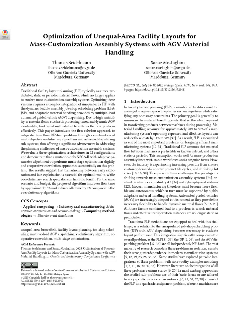 Optimization of Unequal-Area Facility Layouts For | PDF | Mathematical ...