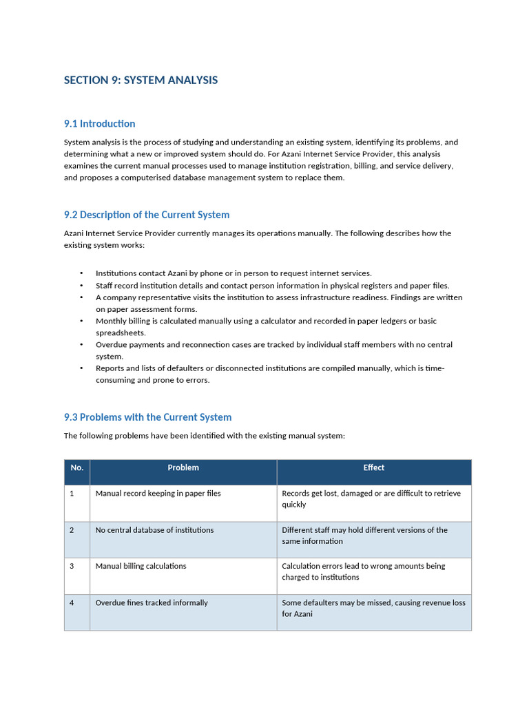System Analysis | PDF | Microsoft | Microsoft Access