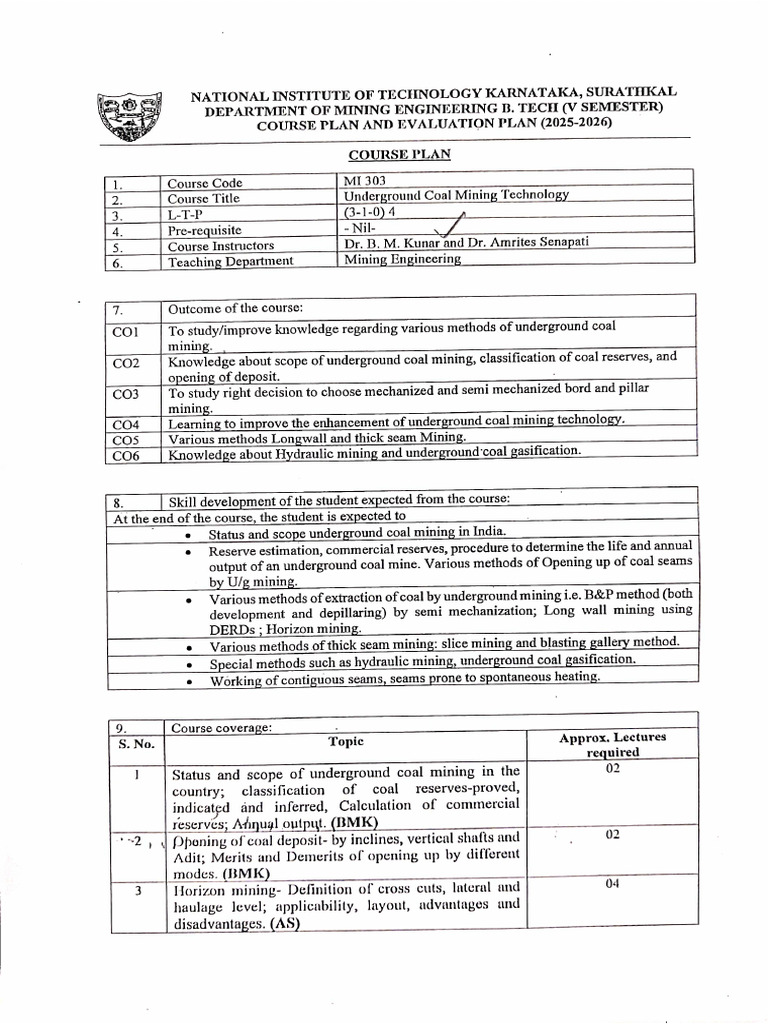 Lecture Plan 2025 | PDF