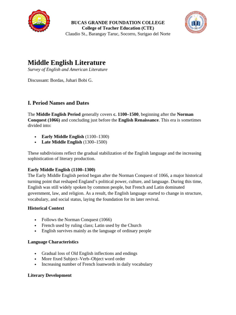 Middle-English-Literature | PDF