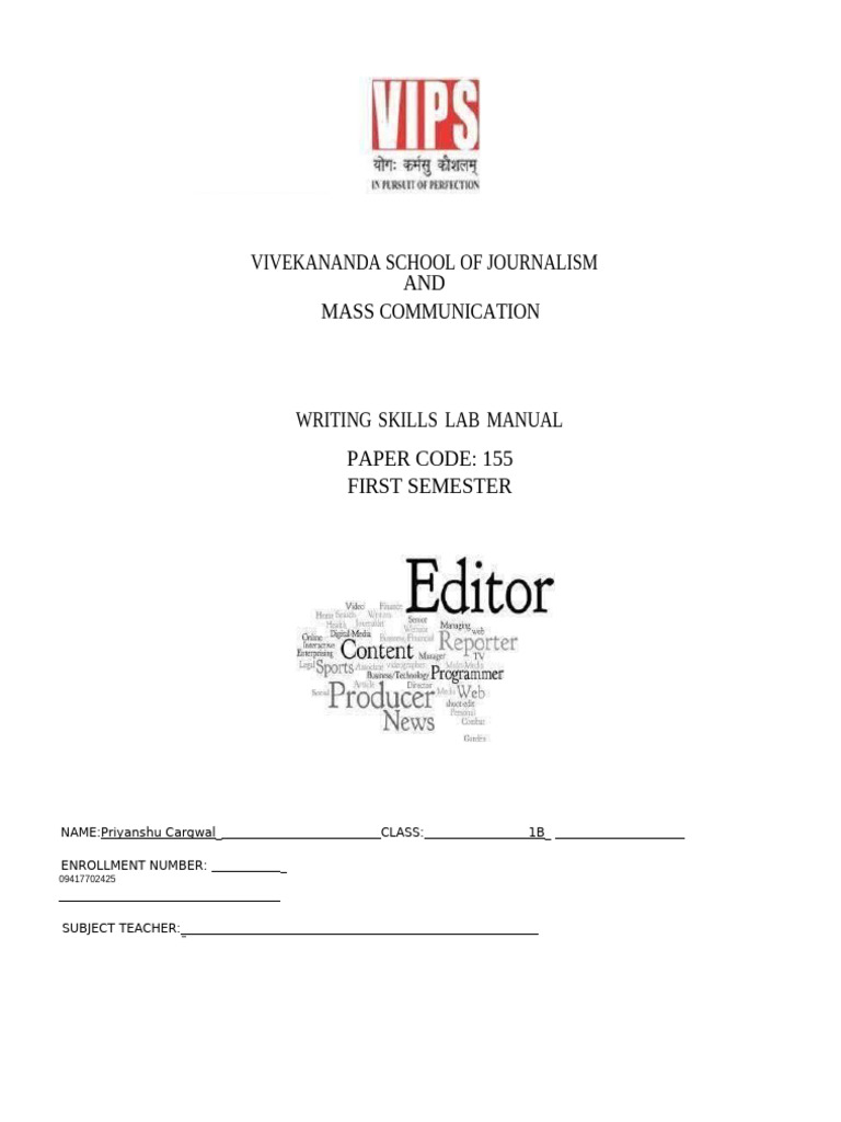 Writing_Skills_Manual_2025 | PDF | Blog | Social Networking Service