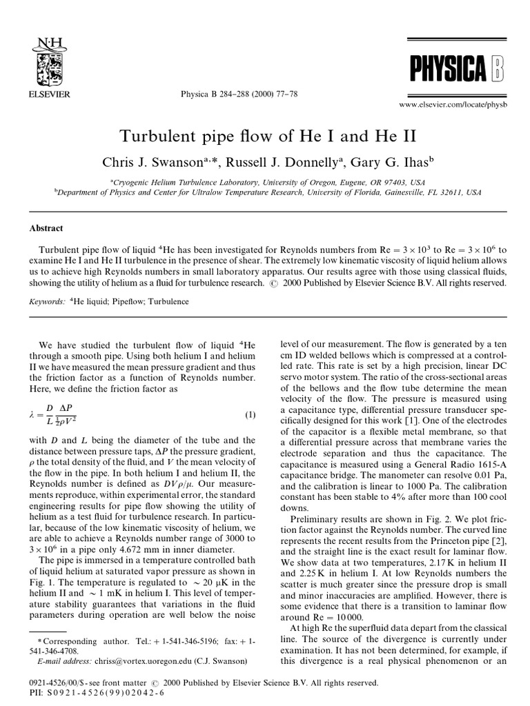 10 Turbulent pipe #ow main | PDF | Reynolds Number | Turbulence