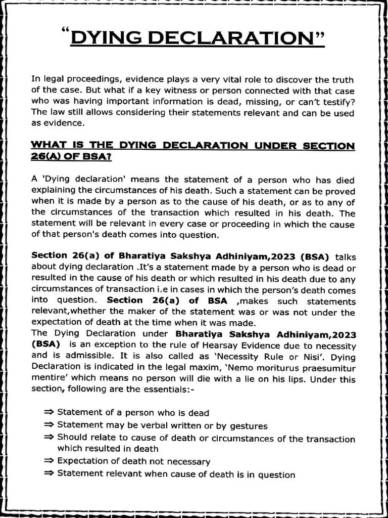 Dying Declaration | PDF