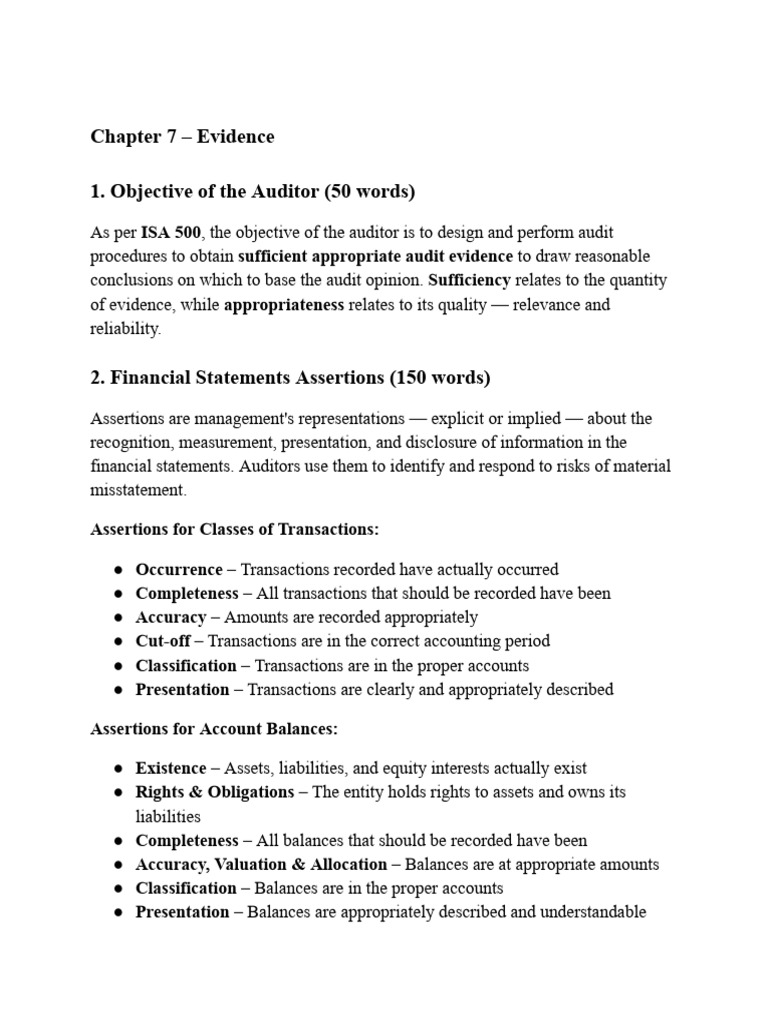 Audit and Assurance Notes | PDF | Audit | Internal Control