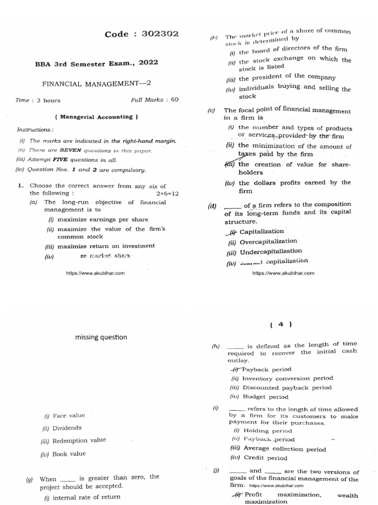 Fm Questions | PDF