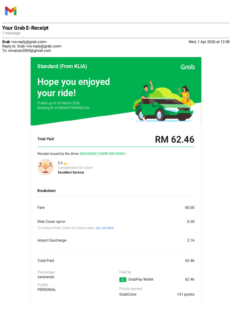 Grab Receipt 1 | PDF