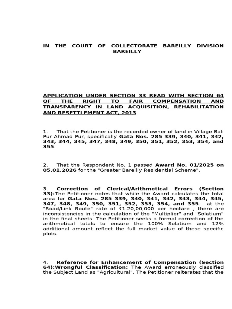 Land Acquisition Application | PDF