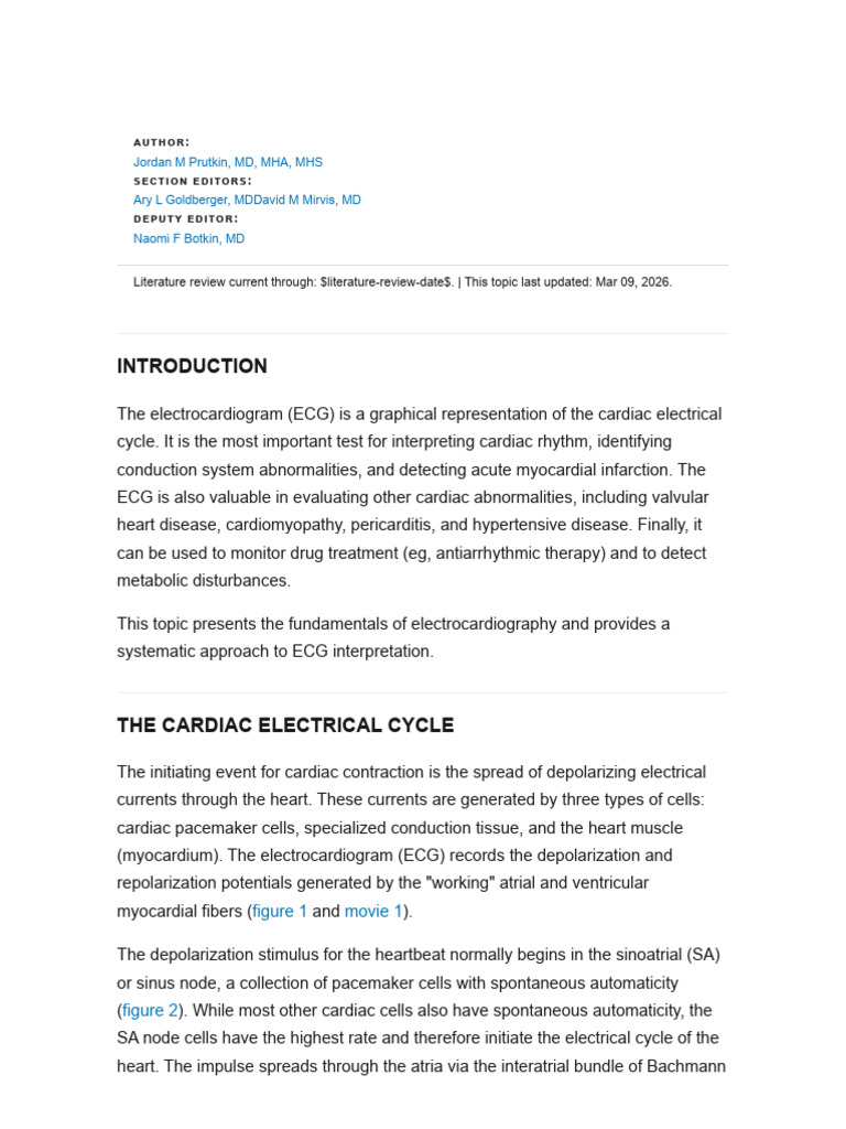 Ecg Tutorial Basic Principles Of Ecg Analysis | PDF ...
