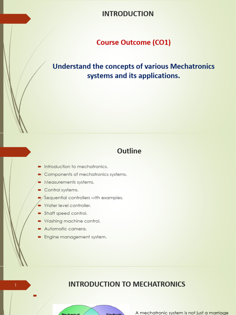 Unit- 1 Introduction_20 Batch | PDF | Feedback | Mechatronics