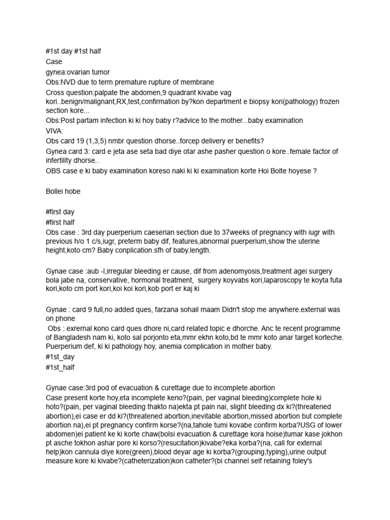 Gynae & Obs Prof Viva Question Collection SH14 | PDF | Gynaecology ...