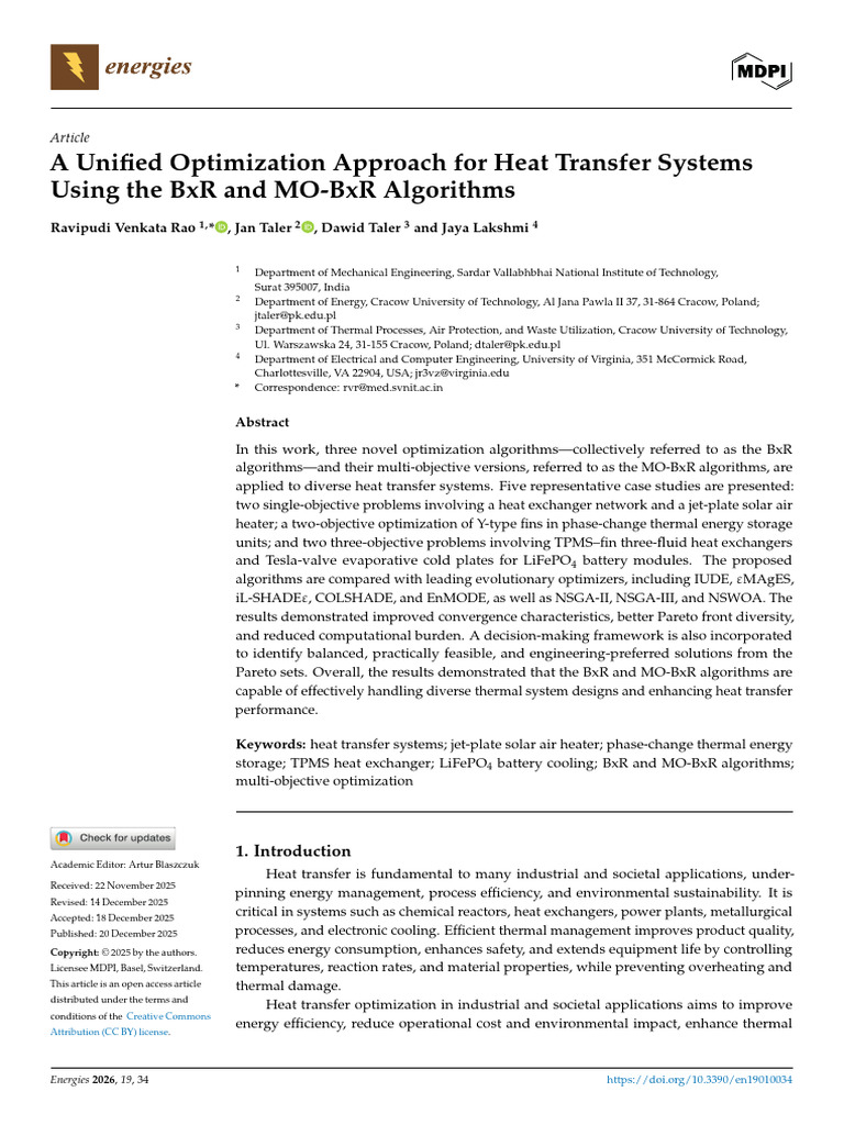 A Unified Optimization Approach for Heat Transfer | PDF | Mathematical ...