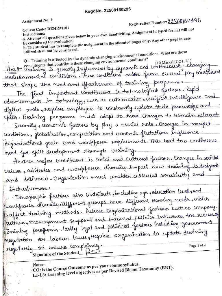 Assignment 2 DEHRM101 | PDF