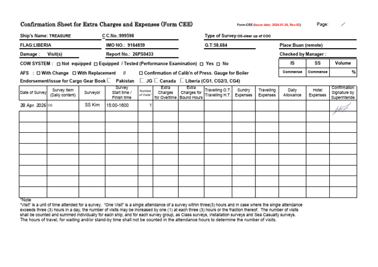 Form Cee for Treasure (28 Apr. 2026) | PDF | Shipping | Water Transport