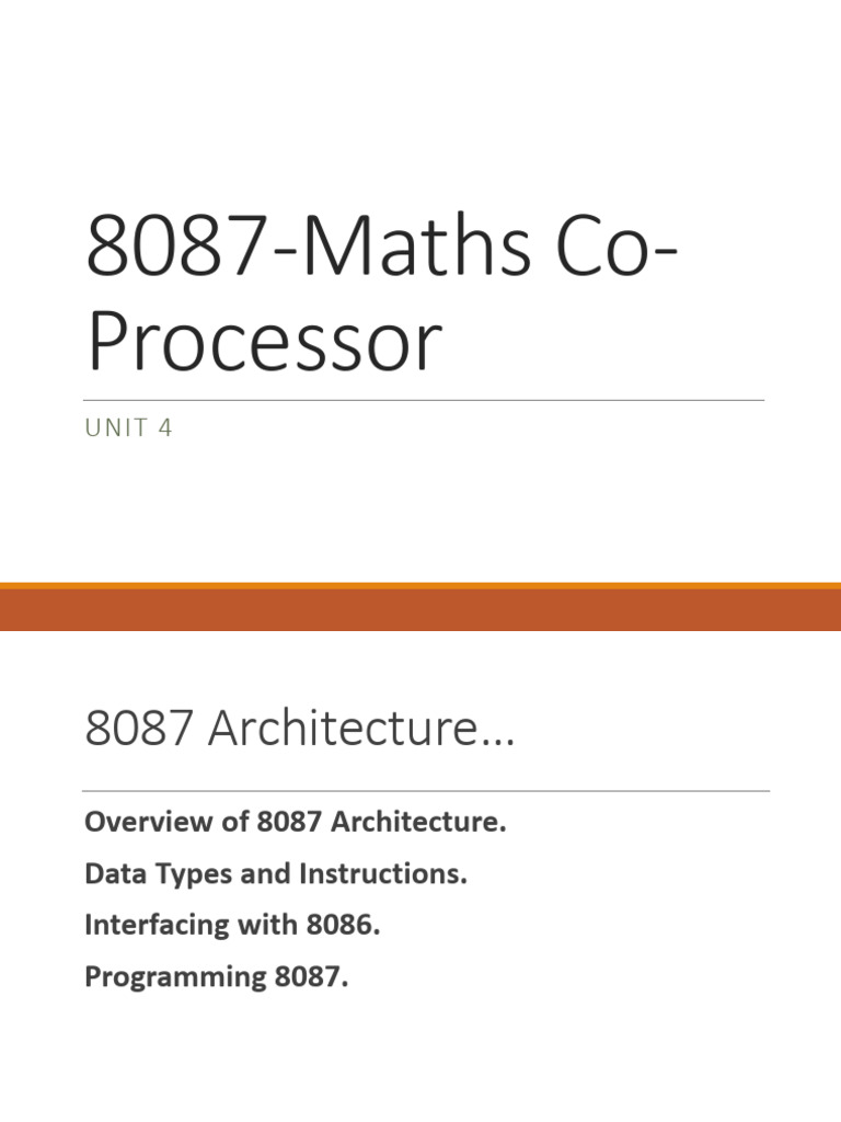 8087 Maths Co Processor | PDF | Central Processing Unit | Computer ...