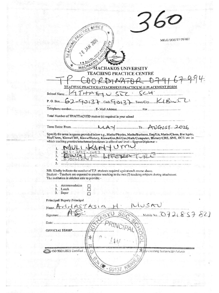 TP Filled Form | PDF