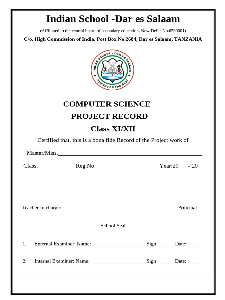 Sample Project File 2025 | PDF