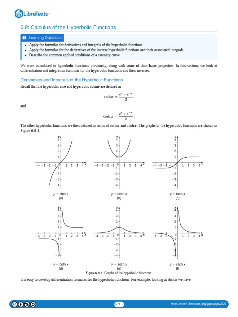 Calculus of the Hyperbolic Functions Copy | PDF | Function (Mathematics ...