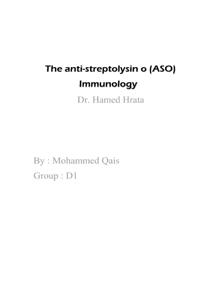 ASO test | PDF | Blood | Clinical Medicine