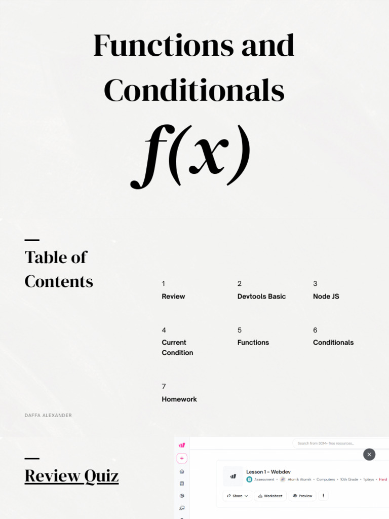 Lesson 2 - Functions and Conditionals | PDF | Boolean Data Type | Java ...