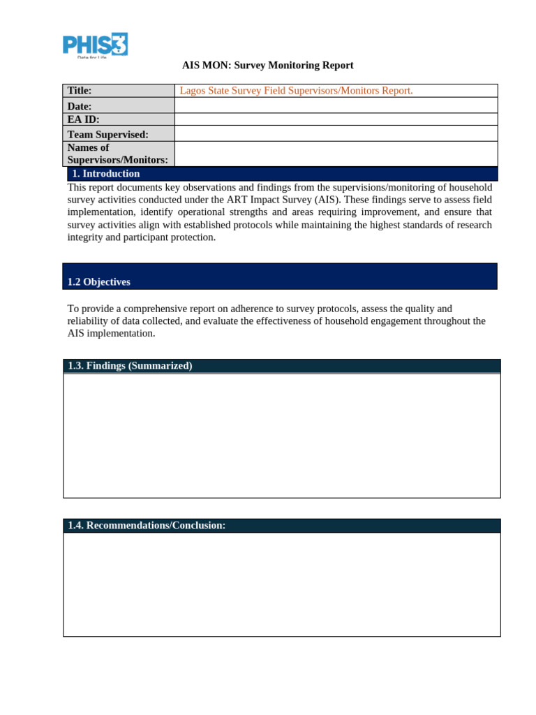 AIS Field Team Report | PDF