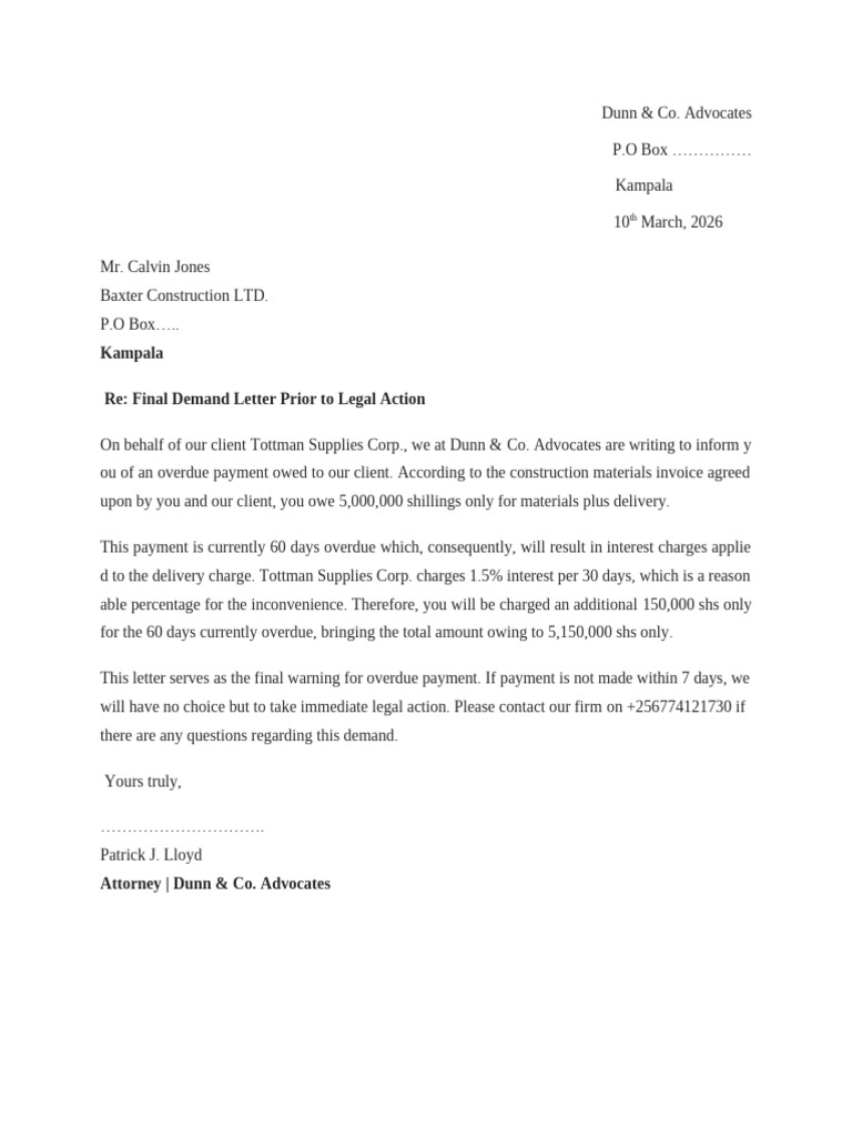 Sample Demand Letter | PDF
