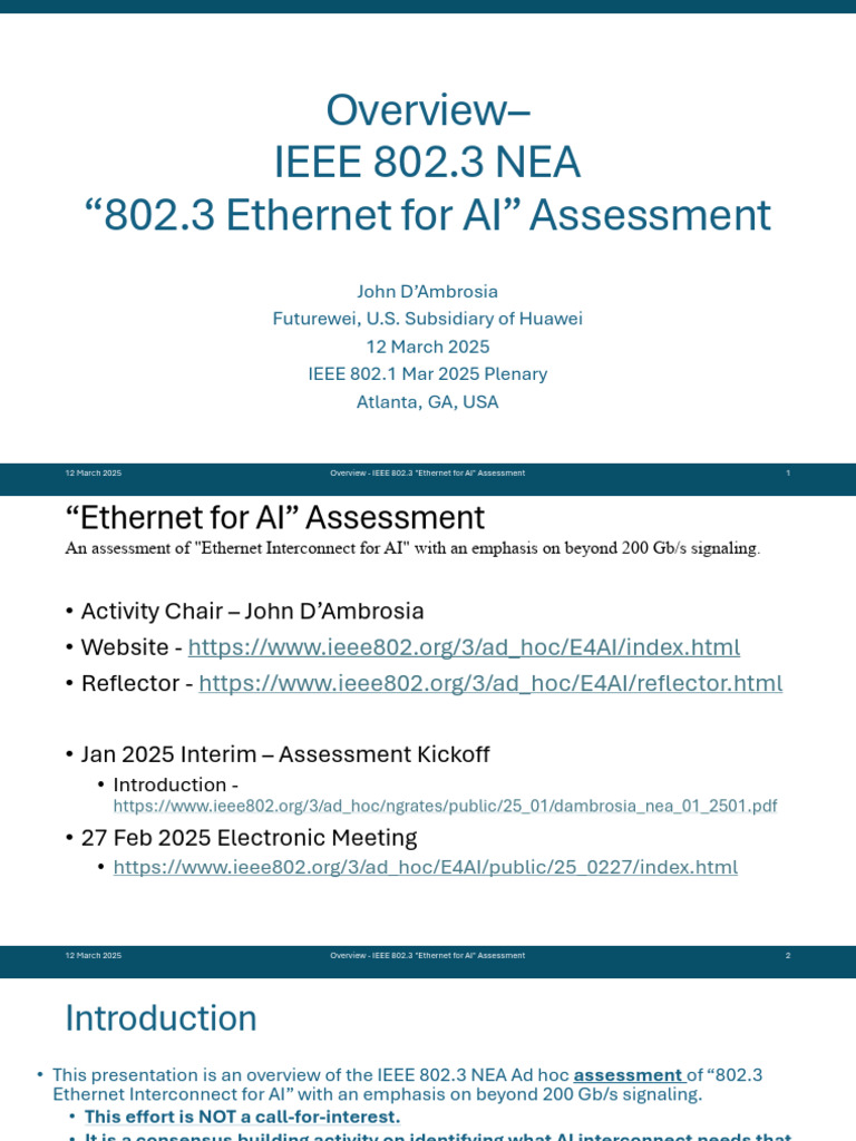 Overview - IEEE-802.3 