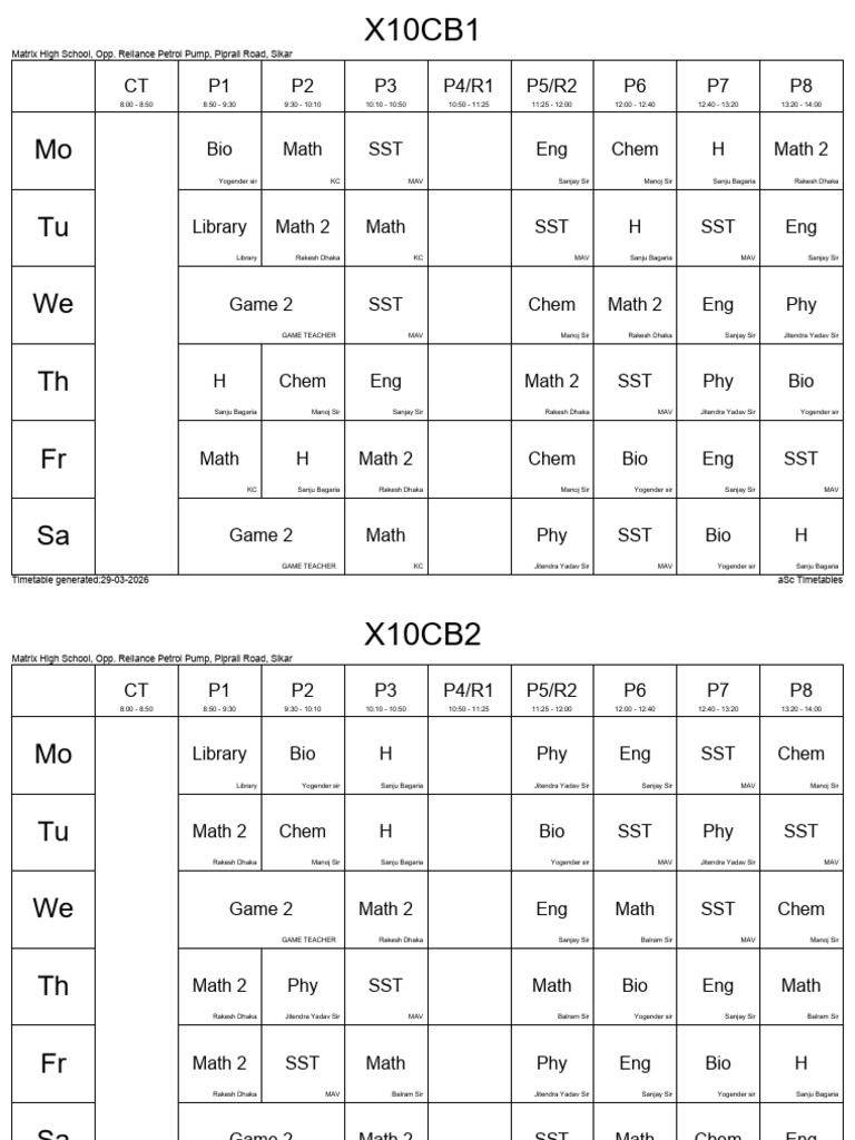 30-03-2026 Class wise | PDF