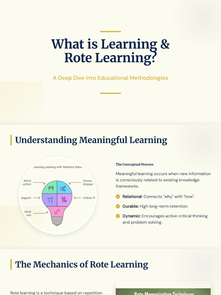 Learning vs Rote Learning | PDF