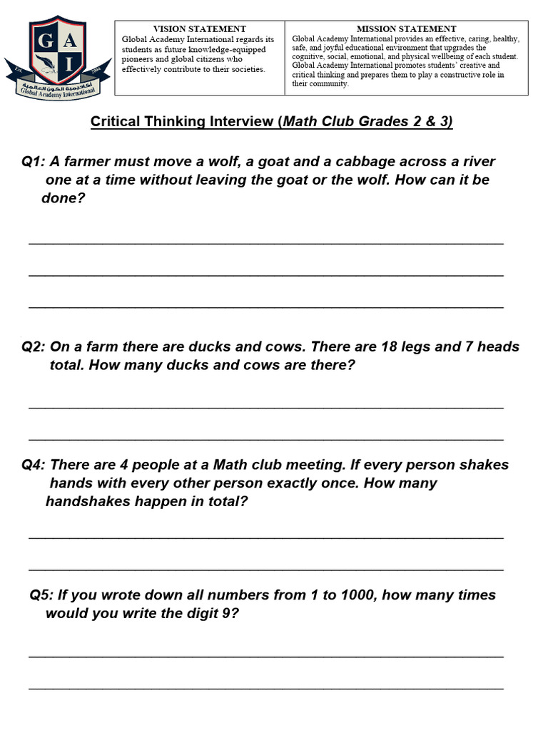 Critical Thinking Interview | PDF | Cognition | Psychology