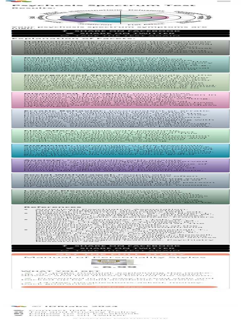 Psychosis Spectrum Test | PDF | Psychosis | Delusion