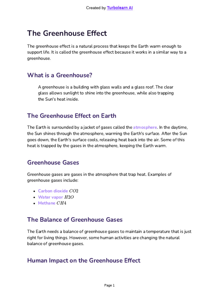 The Greenhouse Effect | PDF