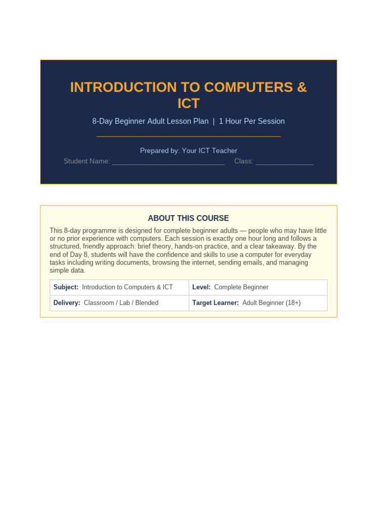 ICT_8Day_Lesson_Plan | PDF | Educational Technology | World Wide Web
