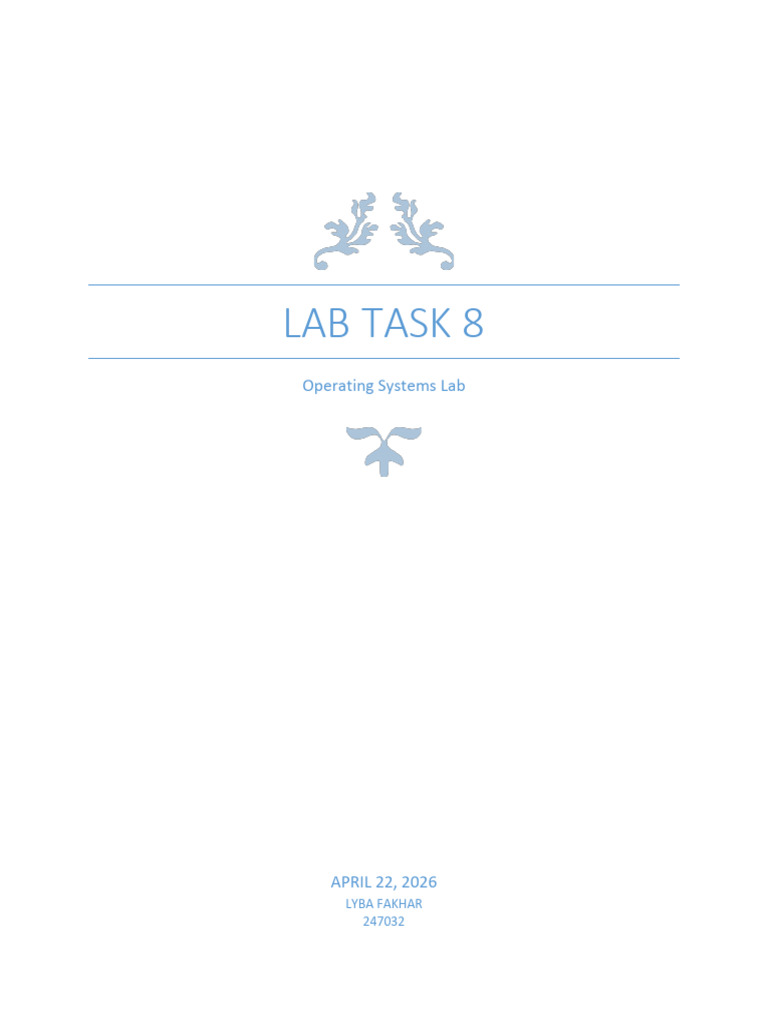 Lab Task 8 | PDF | Process (Computing) | C (Programming Language)