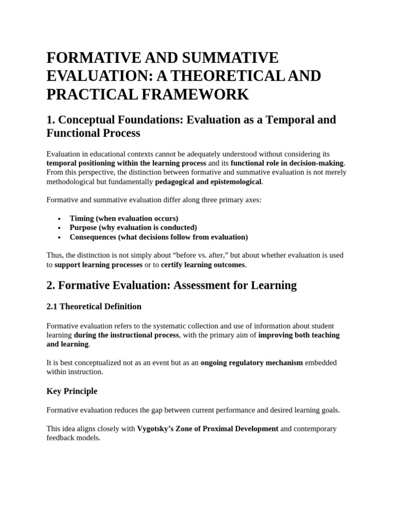 Formative and Summative Evaluation | PDF | Evaluation | Educational ...