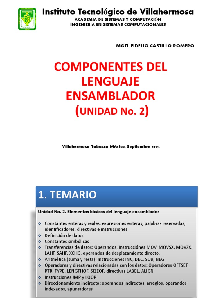 Presentación2 Lenguaje Ensamblador Assembly Language Bit