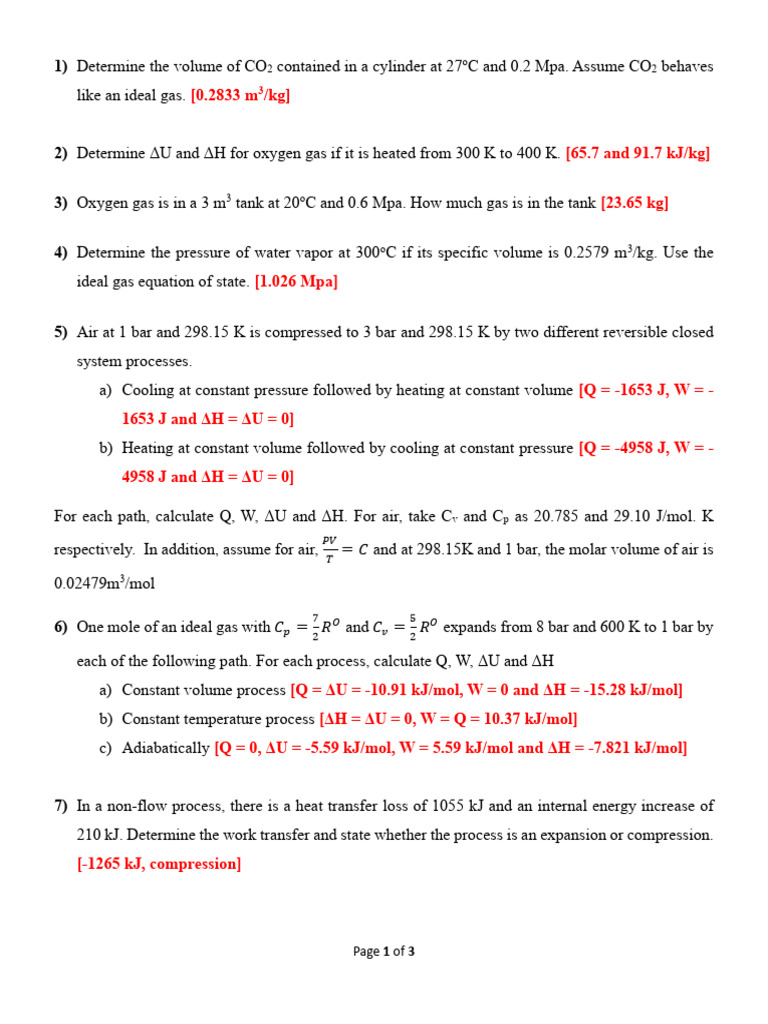 Cpe 227 Practice Questions | PDF | Gases | Atmosphere Of Earth