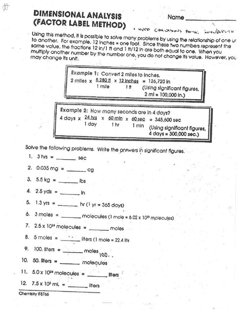 Dimensional Analysis Problems | PDF