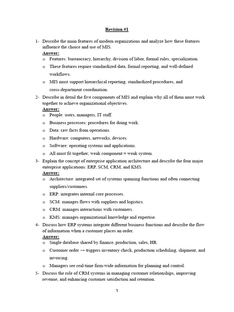 Revision 1 | PDF | Enterprise Resource Planning | Customer Relationship ...