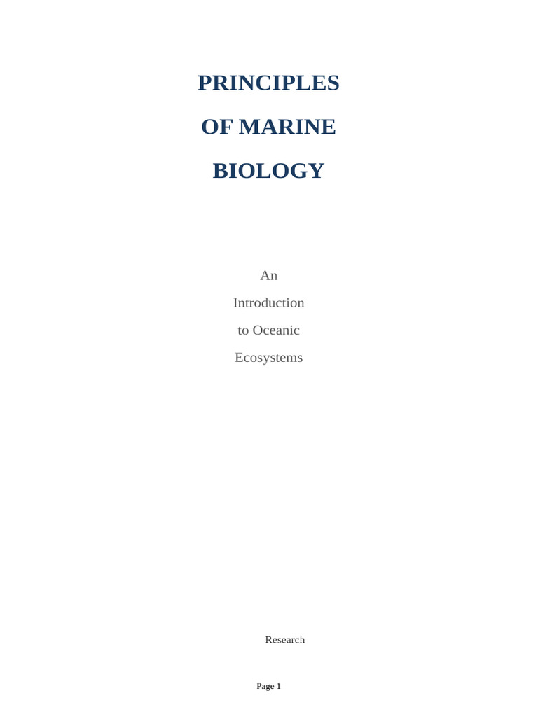 Marine Biology Principles | PDF | Marine Biology | Oceans