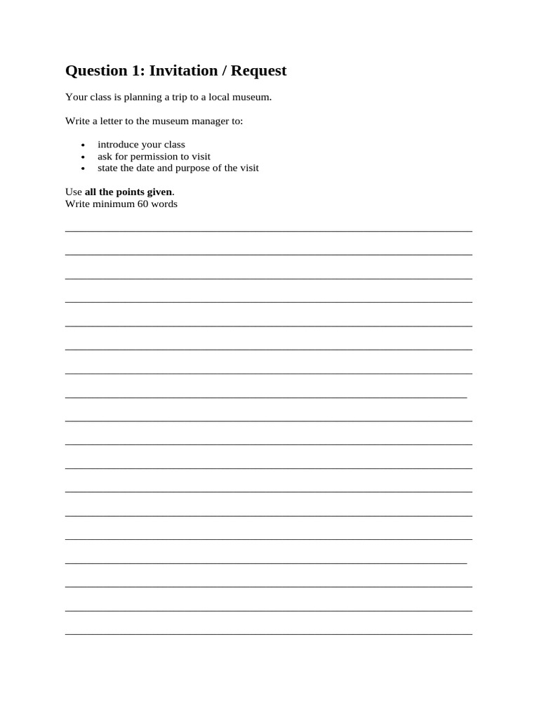 Letter Writing Questions (2) | PDF