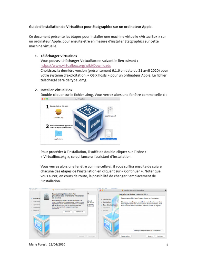 Guide D'installation de VirtualBox Pour Statgraphics Sur Un Ordinateur ...