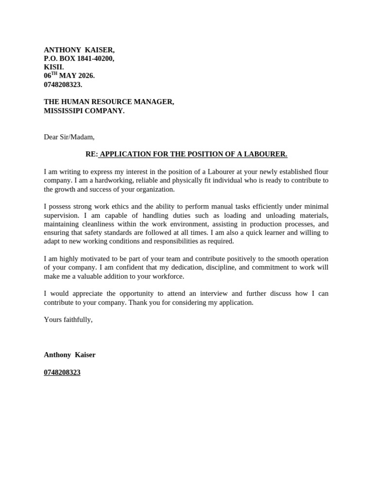Julius Kaiser Application Letter | PDF