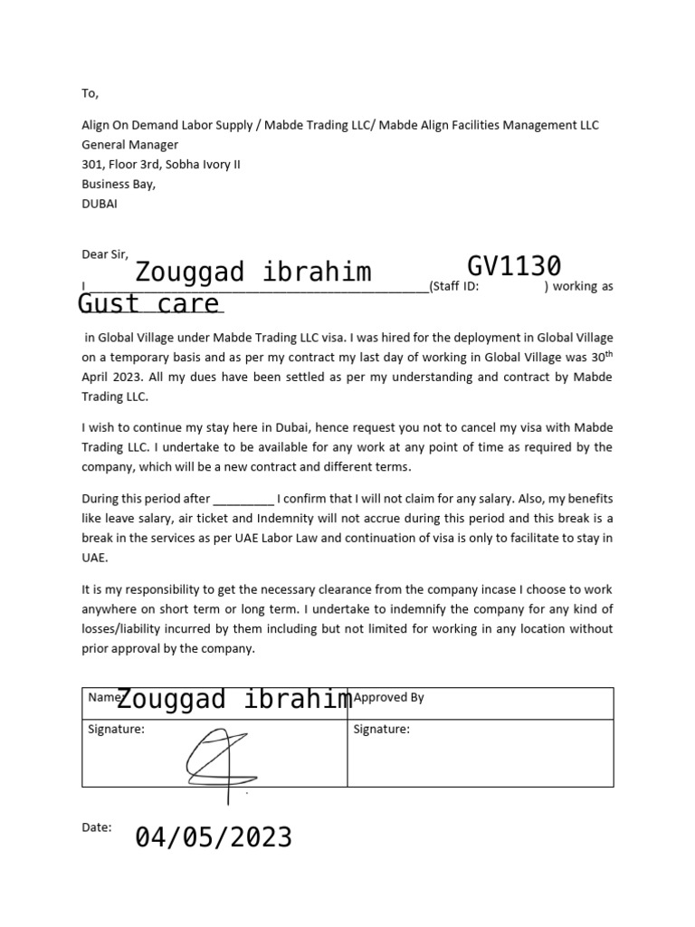 Declaration Letter | PDF