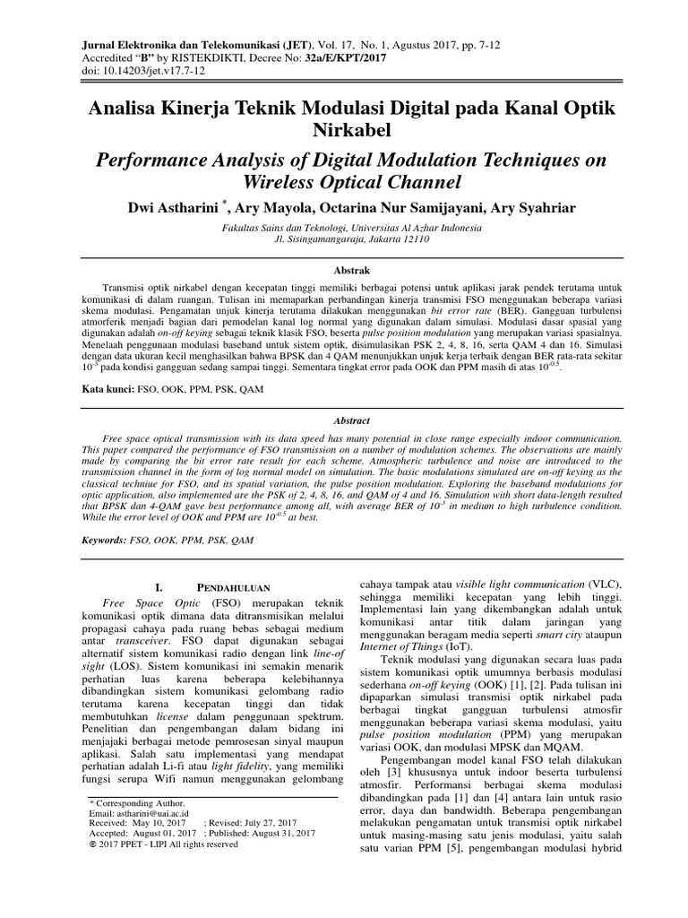 Analisa Kinerja Teknik Modulasi Digital | PDF